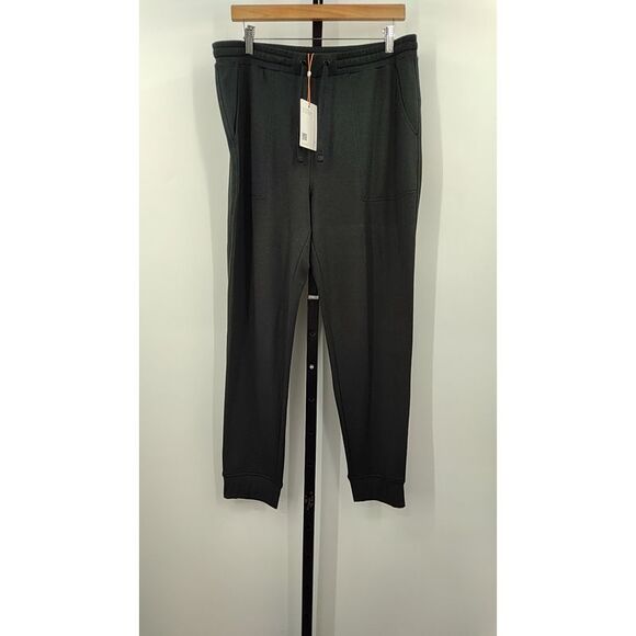 Quince Women Flowknit High-Rise Boyfriend Jogger Black Pants L - Picture 1 of 2